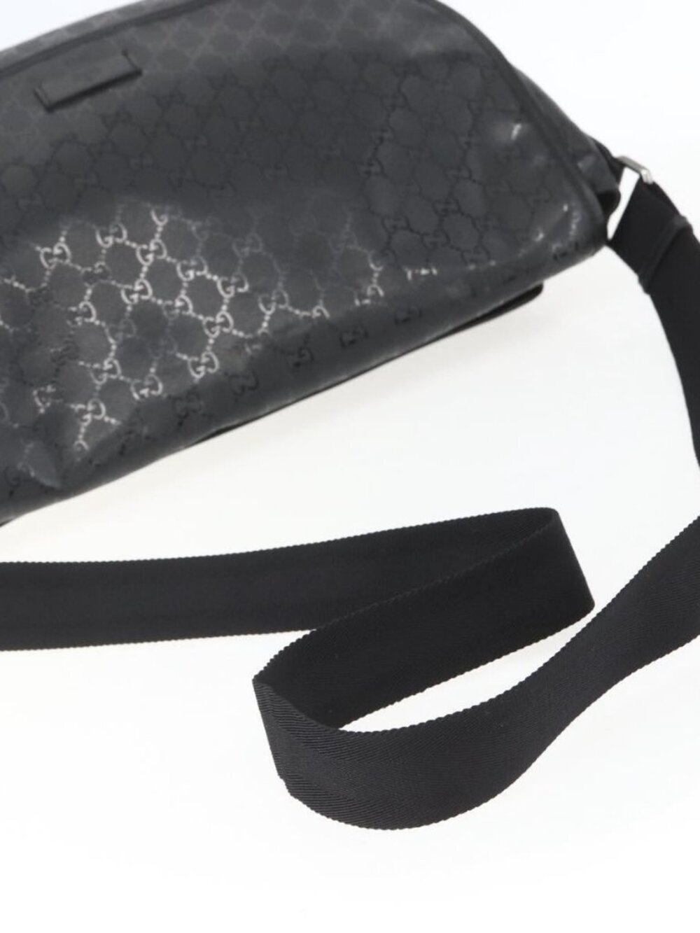 Authentic GUCCI GG implementation Bag Coated Canvas Black Silver 201725 - Picture 14 of 16